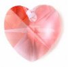 1, 10mm Padparadascha Swarovski Heart