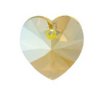 1 10mm Light Topaz Shimmer Swarovski Heart Pendant