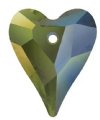 1 12mm Iridescent Green Swarovski Wild Heart Pendant