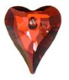 1 12mm Red Magma Swarovski Wild Heart Pendant