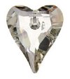 1 12mm Crystal Silver Shade Swarovski Wild Heart Pendant