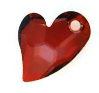 1 17mm Red Magma Swarovski Devoted 2 U Heart Pendant 