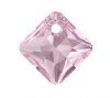1, 11.5mm Light Rose Princess Cut Swarovski Pendant