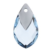 1, 22mm Metallic Light Chrome Capped Aqua Pear Drop
