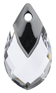 1, 22mm Metallic Light Chrome Capped Crystal Pear Drop