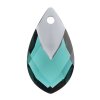 1, 22mm Metallic Light Chrome Capped Light Emerald Pear Drop