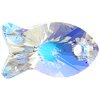 1 18mm Crystal AB Swarovski Fish Pendant