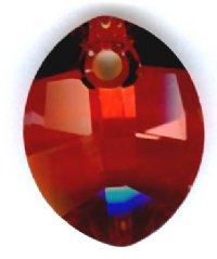 1 14x11mm Red Magma Swarovski Pure Leaf Pendant