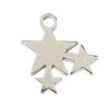 Pack of 10, 10.7x10.3mm Silver Sweet & Petite Shooting Star Charms
