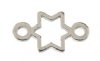 Pack of 10, 11.1x.6.4mm Silver Sweet & Petite Star Connector Links