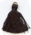 Pack of 10, 1 Inch Black Poly Cotton Tassels with Ring