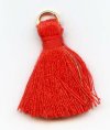 Pack of 10, 1 Inch Red Poly Cotton Tassels with Ring