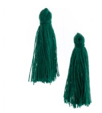 Pack of 5, 1 Inch Emerald Cotton Tassels