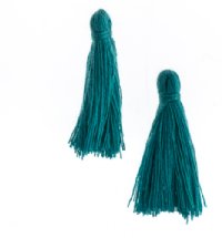 Pack of 5, 1 Inch Teal Cotton Tassels