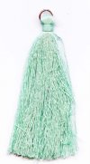 Pack of 10, 2.25 Inch Light Turquoise Poly Cotton Tassels with Ring