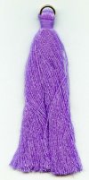 Pack of 10, 2.25 Inch Purple Poly Cotton Tassels with Ring