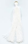 Pack of 10, 2.25 Inch White Poly Cotton Tassels with Ring