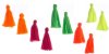 Pack of 10, 1 Inch Mixed Cotton Tassels - Neon
