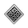 1 12x12mm TierraCast Antique Silver Celtic Diamond Bead