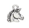 1 14mm TierraCast Antique Silver Unicorn Head Pendant