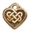 1 14x13mm TierraCast Antique Gold Celtic Knot Heart Pendant