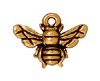 1 15.7x12mm TierraCast Antique Gold Honey Bee Pendant / Charm