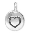 1 16.6x11.6mm TierraCast Round Antique Silver Heart Pendant