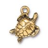 1, 17.25x16.25mm TierraCast Antique Gold Sea Turtle Pendant