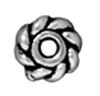 10 4mm TierraCast Antique Silver Twisted Heishi Spacer Beads