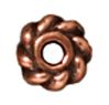 10 4mm TierraCast Antique Copper Twisted Heishi Spacer Beads