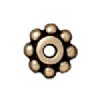 10 6mm TierraCast Brass Oxide Beaded Heishi Spacer Beads