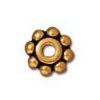 10 6mm TierraCast Antique Gold Beaded Heishi Spacer Beads