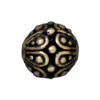 1 7mm TierraCast Round Brass Oxide Casbah Bead