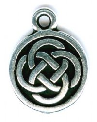 1 15x11.75mm TierraCast Antique Silver Round Celtic Knot Pendant