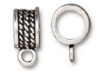 1 8mm TierraCast Round Antique Silver Rope Bail