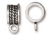 1 8mm TierraCast Round Antique Silver Rope Bail