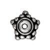 1, 8mm TierraCast Antique Silver Beaded Star Bead Cap