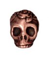 1 10mm TierraCast Antique Copper Side Hole Rose Skull Spacer Bead