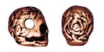 1 10mm TierraCast Antique Copper Side Hole Rose Skull Spacer Bead