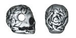 1 10mm TierraCast Antique Silver Side Hole Rose Skull Spacer Bead
