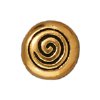 1 7mm TierraCast Antique Gold Spiral Bead