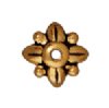 1, 8mm TierraCast Antique Gold Leaf Bead Cap