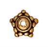 1, 8mm TierraCast Antique Gold Beaded Star Bead Cap