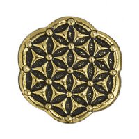 1, 17mm Antique Gold TierraCast Flower of Life Button