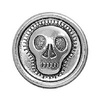 1, 17mm Antique Silver TierraCast Skully Button 