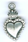 1 22x13mm TierraCast Antique Silver Milagro Sacred Heart Pendant