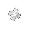 1, 11mm Silver TierraCast Cross Decorative Rivet