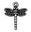 1 20x16mm TierraCast Antique Silver Dragonfly Pendant