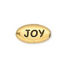1, 7x6mm TierraCast Antique Gold Oval "Joy" Bead