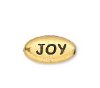 1, 7x6mm TierraCast Antique Gold Oval "Joy" Bead